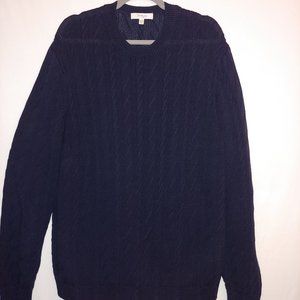 Turnbury 100% cotton men's sweater in coastal navy blue
